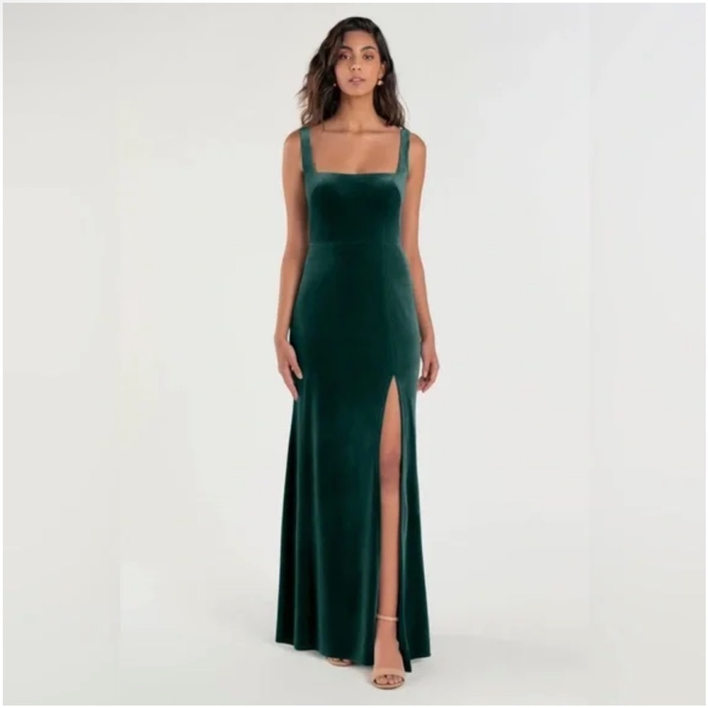 Jenny Yoo BHLDN Green Velvet Mara Dress